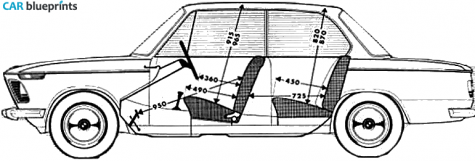 1968 BMW 2002 2-door Sedan blueprint