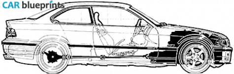 1995 BMW 3-Series E36 Coupe blueprint