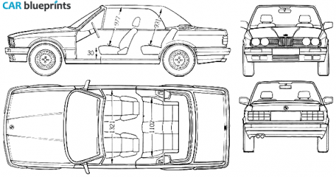 1991 BMW 3-Series E30 Cabriolet blueprint