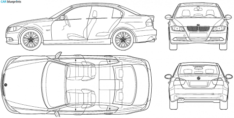 2006 BMW 3-Series E90 Sedan blueprint