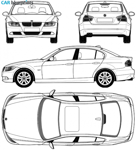 2005 BMW 3-Series E90 Sedan blueprint