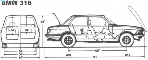 1975 BMW 3-Series E21 316 Coupe blueprint