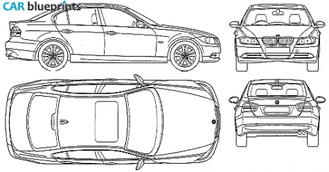 2005 BMW 3-Series E90 320i Sedan blueprint