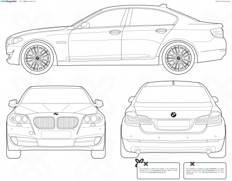2011 BMW 5Series F10 Sedan blueprint
