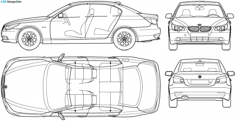 2004 BMW 5-Series E60 Sedan blueprint