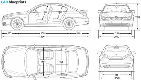 2007 BMW 5-Series E60 Sedan blueprint