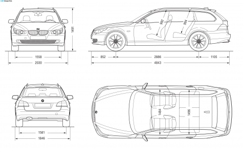 2003 BMW 5-Series E61 Touring Wagon blueprint