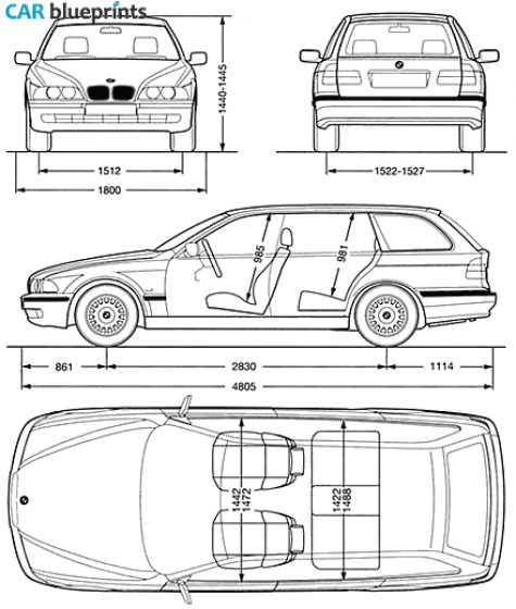 1995 BMW 5-Series E39 Touring Wagon blueprint