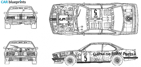 1985 BMW 6-Series E24 635CSi ETCC Schnitzer Coupe blueprint