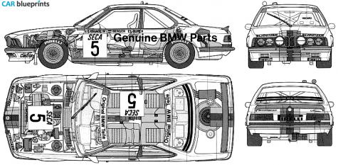 1983 BMW 6-Series E24 635 CSI GRA Coupe blueprint