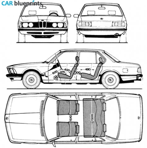 1977 BMW 7-Series E23 Sedan blueprint