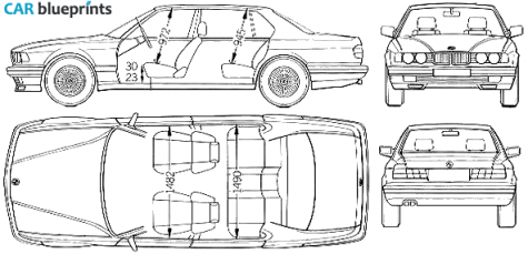 1994 BMW 7-Series E32 L Sedan blueprint