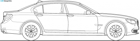 2009 BMW 7-Series F01 Sedan blueprint