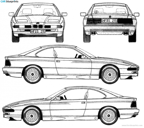 1989 BMW 850i Coupe blueprint