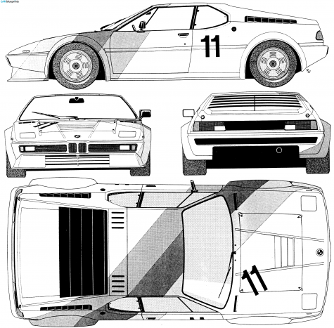 1979 BMW M1 Coupe blueprint