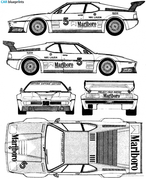 1979 BMW M1 Procar Coupe blueprint