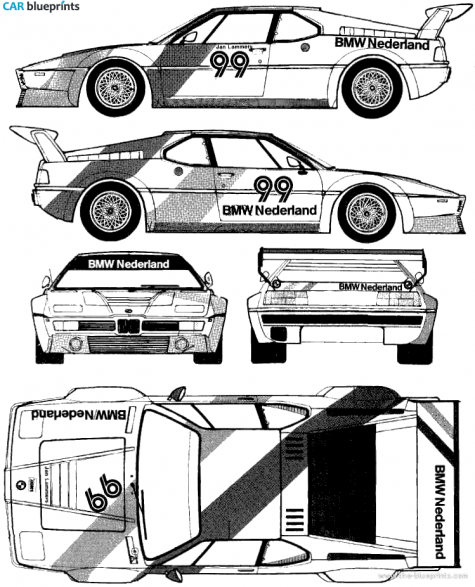 1979 BMW M1 Procar Coupe blueprint