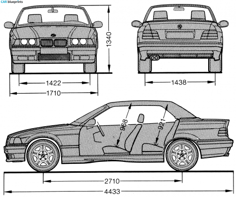 1998 BMW M3 E36 Cabriolet blueprint