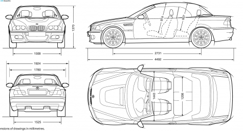 2007 BMW M3 E46 Convertible Cabriolet blueprint