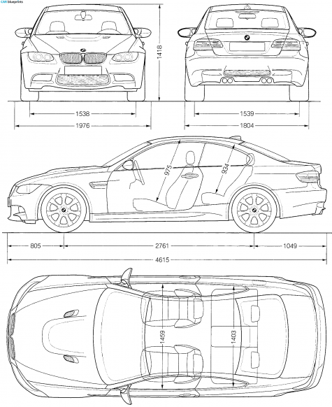 2008 BMW M3 E92 Coupe blueprint