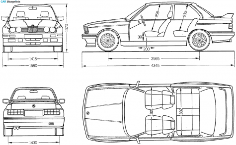 1986 BMW M3 E30 Coupe blueprint