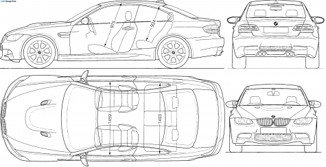 2007 BMW M3 E92 Coupe blueprint