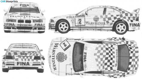 1990 BMW M3 E36 GTR DTM Coupe blueprint