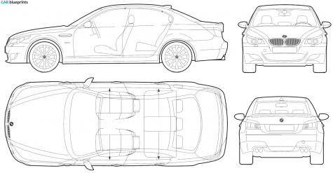 2005 BMW M5 E60 Sedan blueprint