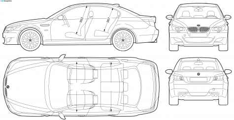 2005 BMW M5 E60 Sedan blueprint