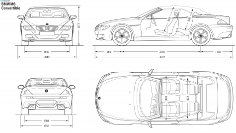 2007 BMW M6 E64 Convertible Cabriolet blueprint