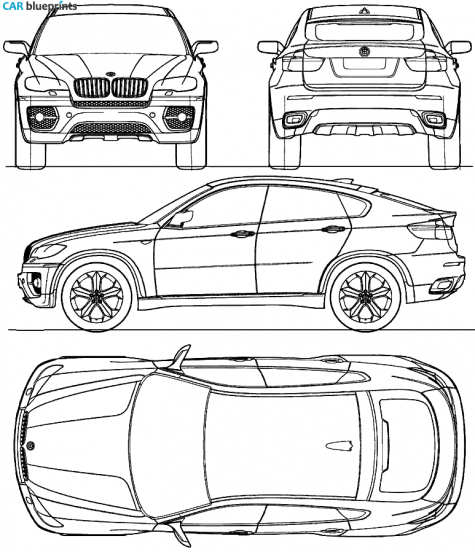 2008 BMW X6 SAC SUV blueprint