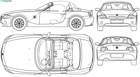 2004 BMW Z4 E86 Cabriolet blueprint