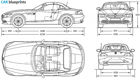 2009 BMW Z4 E89 Cabriolet blueprint