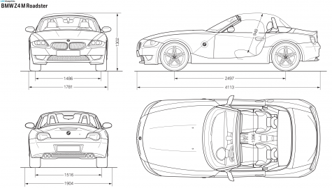 2007 BMW Z4 E85 M Roadster Cabriolet blueprint