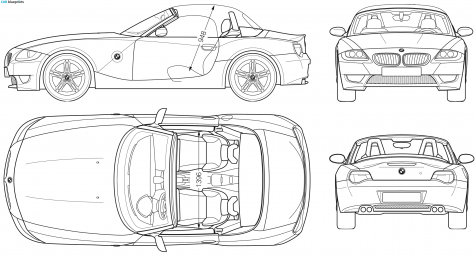 2003 BMW M Roadster E85 Cabriolet blueprint