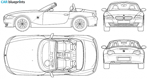 2005 BMW Z4 E85 Cabriolet blueprint