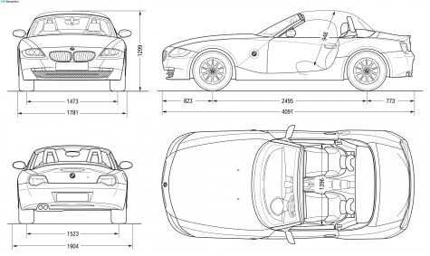 2007 BMW Z4 E85 Roadster Cabriolet blueprint