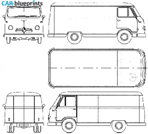 1960 Borgward B 611 Van blueprint