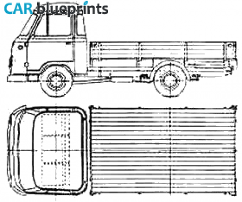 1962 Borgward B 611 Frontal Truck blueprint