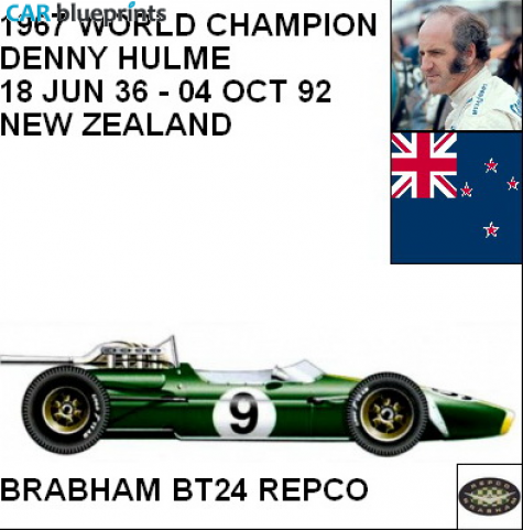 1967 Brabham BT24 Repco F1 OW blueprint