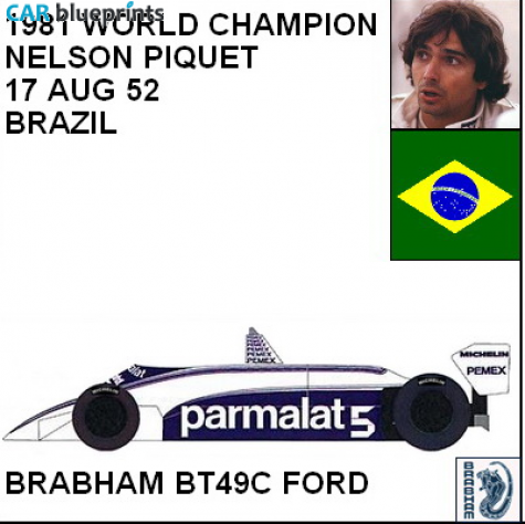 1981 Brabham BT49C Ford F1 OW blueprint