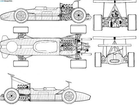 1969 Brabham BT26 F1 GP OW blueprint