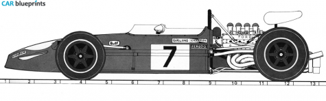 1969 Brabham BT26 F1 OW blueprint