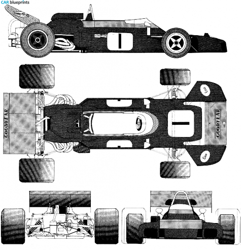 1971 Brabham BT34 F1 OW blueprint