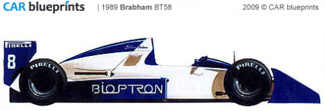 1989 Brabham BT58 F1 OW blueprint