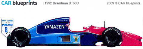 1992 Brabham BT60B F1 OW blueprint