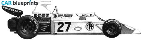 1972 Brabham Ford BT37 F1 OW blueprint