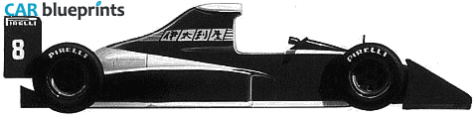 1990 Brabham Judd BT59 F1 OW blueprint