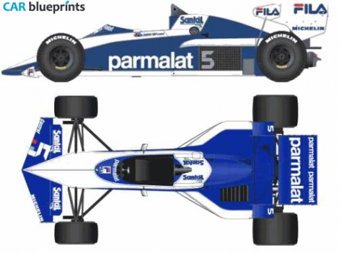 1983 Brabham BT52B F1 GP OW blueprint