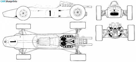 1967 Brabham Repco BT24 F1 OW blueprint